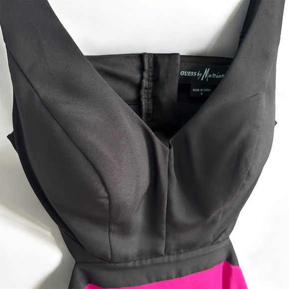 Guess by Marciano Cutout Black and Hot Pink Mini Dress - Picture 4 of 6